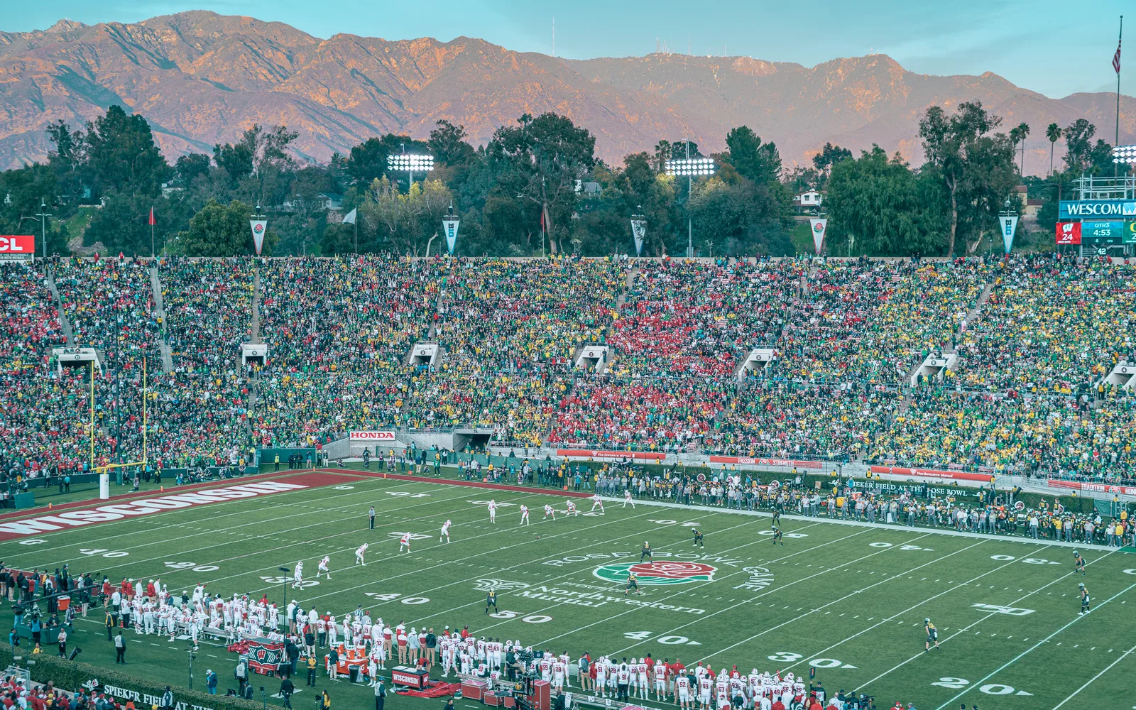 Rose Bowl Stadium during the 2020 Rose Bowl Game